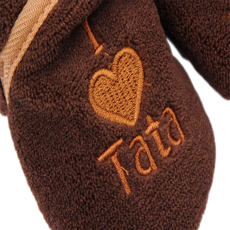 Очень милая обувь для маленьких девочек; Детские Зимние теплые плюшевые пинетки для малышей; мягкие тапочки с надписью «I Love TATA MAMA»; обувь для малышей