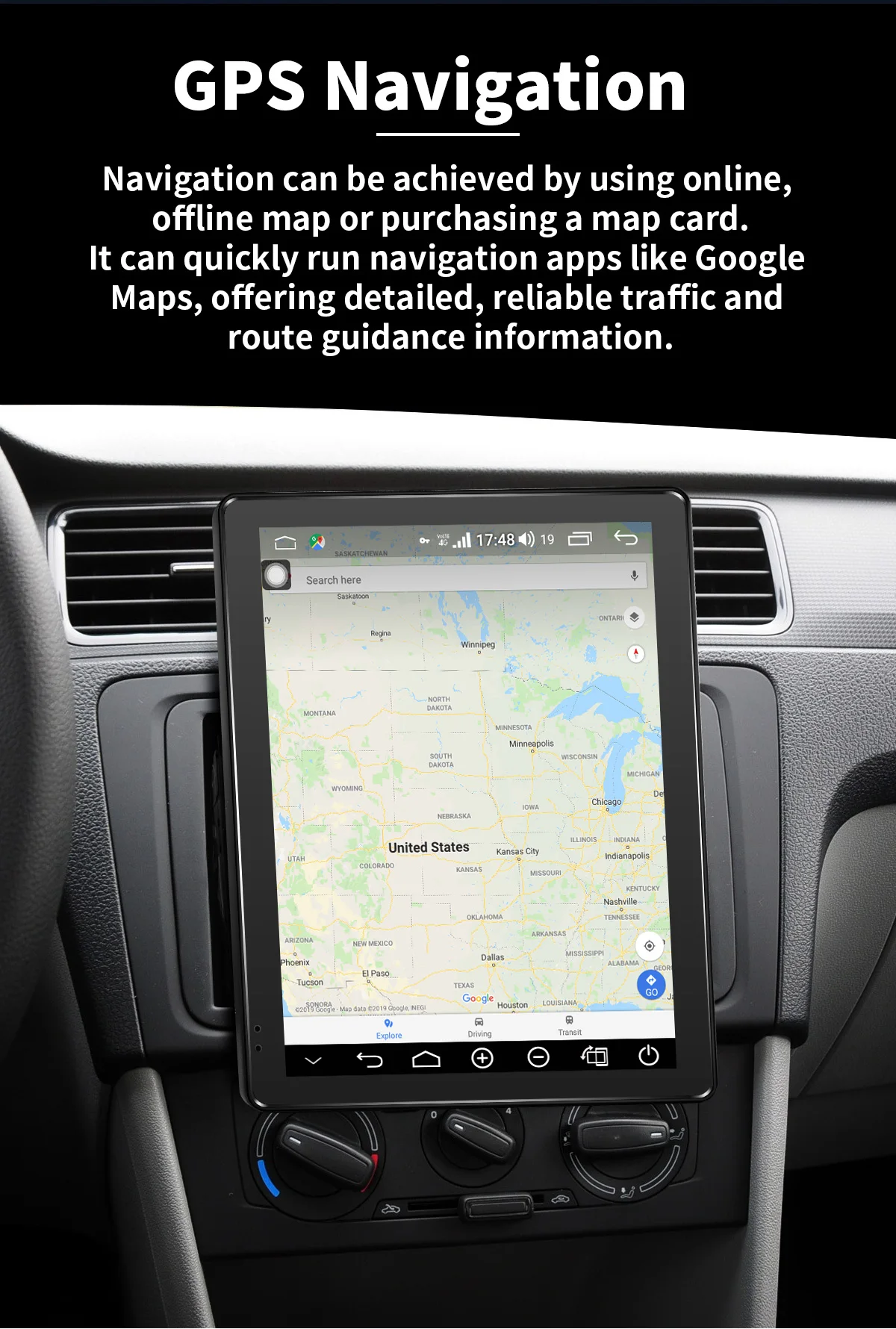 Flash Deal 9.7"Double 2 Din Android 8.1 Car Radio Stereo 4GB+64GB Vertical Screen Universal Head Unit GPS Multimedia Player Built-in 4G DSP 5