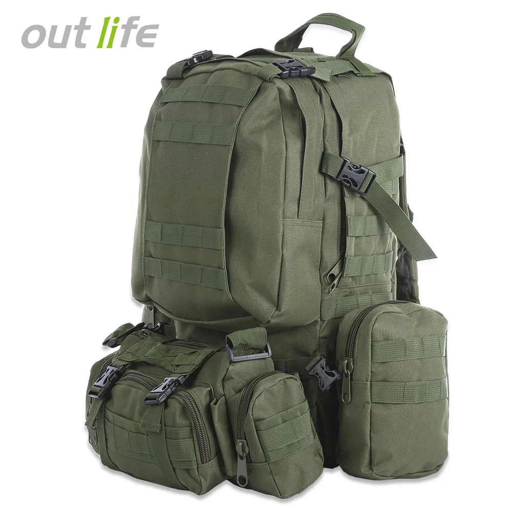  Outlife 50L Military Men Backpack Molle Tactical Camouflage Backpack Outdoor Sport Climbing Hiking 
