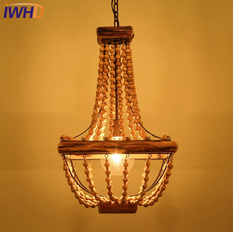 Iwhd madera moderno Lámparas colgantes LED lámpara colgante salón dormitorio creativo lampara Home Iluminación lámparas lampen iluminacion