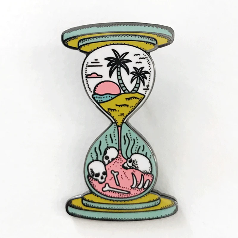 

hourglass enamel pin badge