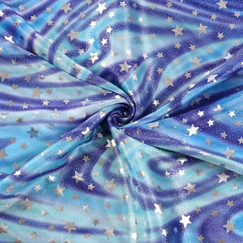 

David accessories 50*145CM Gold Sliver Star 2 Ways Stretch Knit Sewing Quilting Fabrics for Cloth Patchwork Needlework DIY,c5620