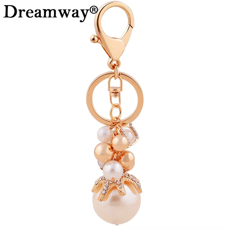 Buy luxury pearl key chain fashion women beads