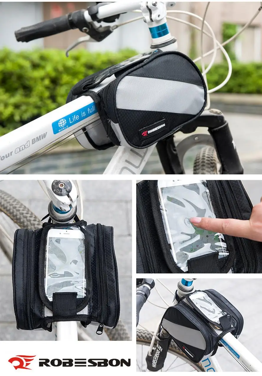 SPORTSHUB велосипедная Рама Передняя головка верхняя труба непромокаемая велосипедная сумка двойная IPouch велосипедная для до 4,3 дюймов мобильного телефона C0019