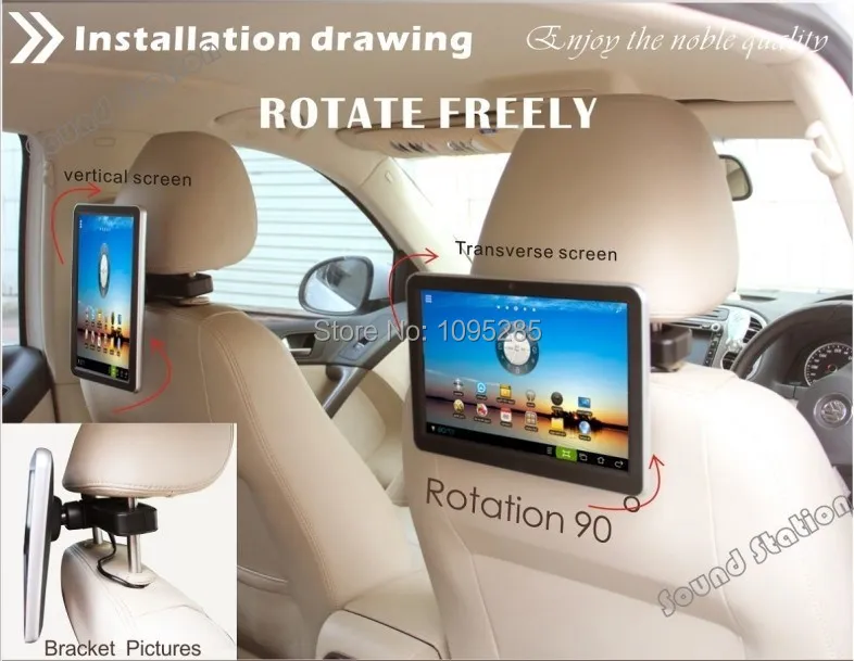 1 Pair 10.1" Android Automotivo Auto Headrest Tablet Monitor Player