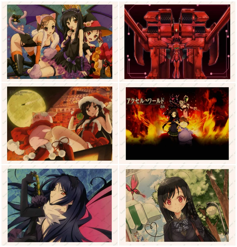 

Accel World kraft poster wall sticker Japanese anime Kuroyuki hime