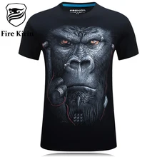3D Hombres de la Camiseta de Hip Hop Camiseta 5XL 6XL Tallas grandes Para Hombre divertido Camisetas del Camiseta de la Marca de Lujo Animales de Impresión Tee Shirt Homme T387(China (Mainland))