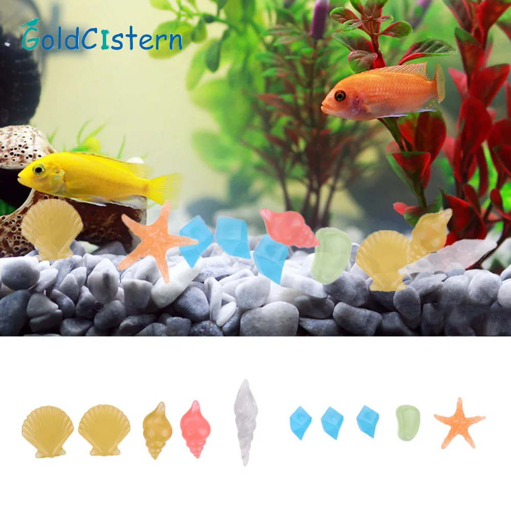 Buy 10pcs Glow In The Dark Luminous Pebbles Artificial