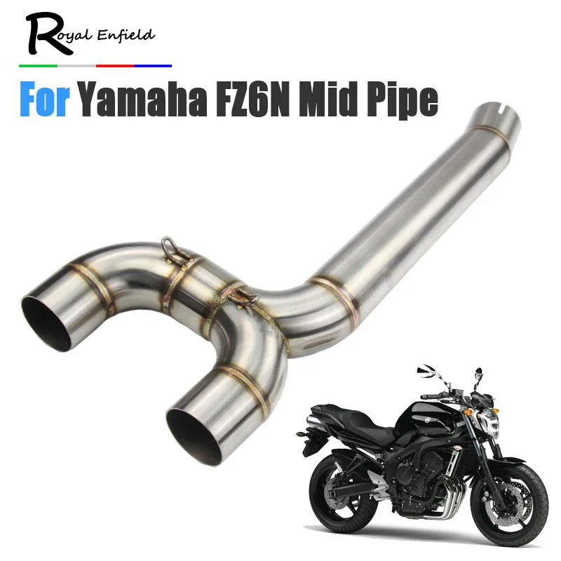 

For Yamaha FZ6N Motorcycle Modified Tail Row Double Brother Exhaust Pipe Middle Barrel Exhaust Link Middle Pipe Muffler