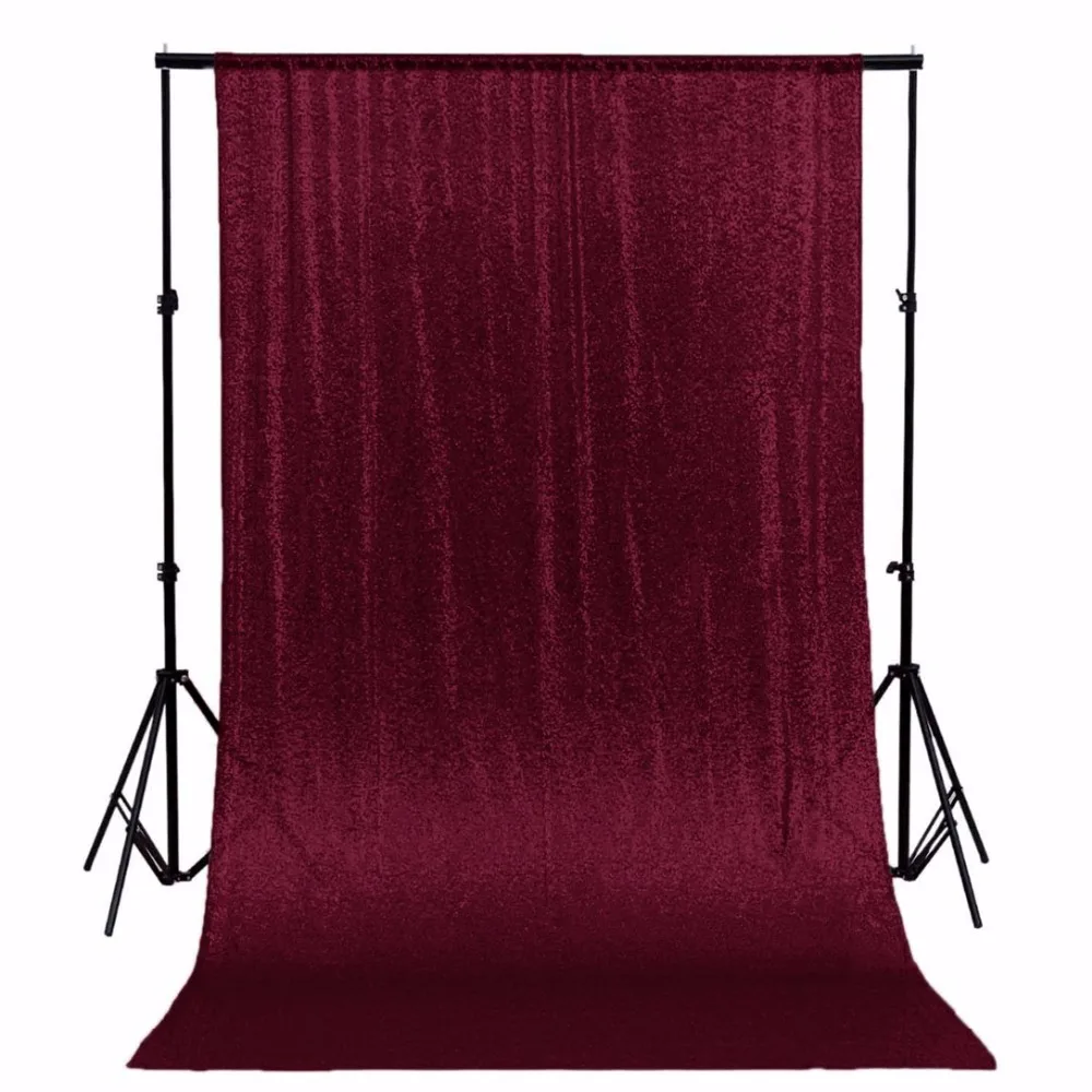 

ShinyBeauty 7x7ft-Wine Sequin Backdrop,Blackout Curtain Fabric,Sequin Phtotgraphy Decoration For Party-More Color Options-C