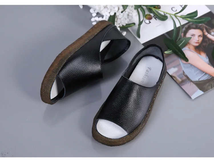 QJ Y035-Fashion 2019 Fisherman Shoes Women Cut Outs Genuine Leather Woman Summer Sandals-15