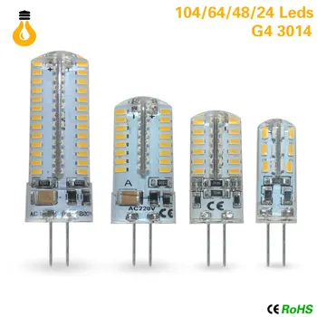 

5pcs/lot G4 LED Bulb SMD 3014 3w 7w 9w 12W LED Bombillas G4 light DC12V AC220V 360 Degree Replace Halogen led Lamp led