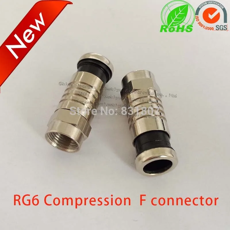 

RG6 Coax compression cable f connector RG6 waterproof f-type plug RF coaxial connector RG59 RG6 RG11 f adapter Coax compression
