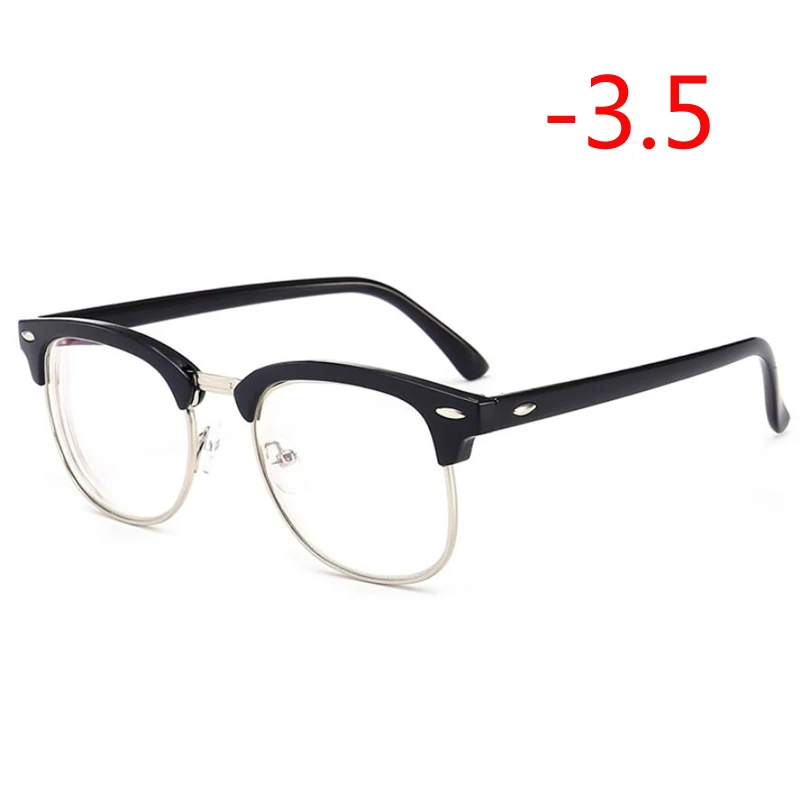 1,0-1,5-2,0-2,5 до-5,0 готовые очки для близорукости женские мужские ретро студенческие Близорукие Солнцезащитные очки оправа для унисекс - Цвет оправы: Myopia 350