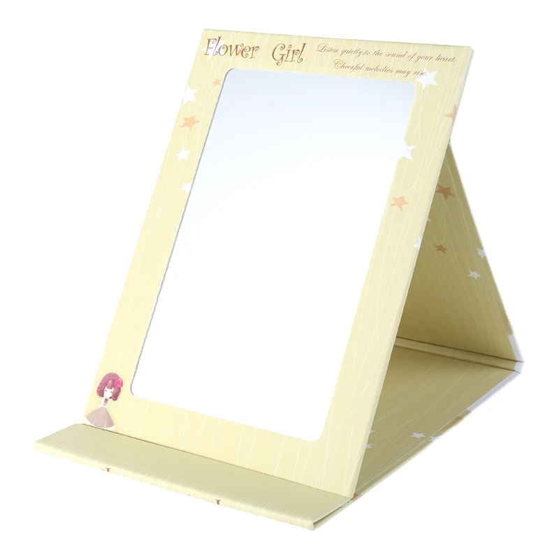 Новинка, 1 шт., креативное бумажное складное косметическое зеркало для макияжа, женское кожаное косметическое зеркало для путешествий, для женщин, маленькое зеркало - Цвет: Зеленый
