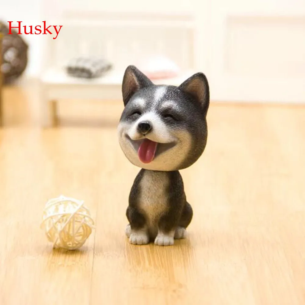 Husky Кивающая собака автомобиль встряхнуть головой игрушечная собака приборной панели аксессуары для декорирования машины Авто встряхивание головы игрушка для Автомобильный Декор автостайлинг - Название цвета: Husky