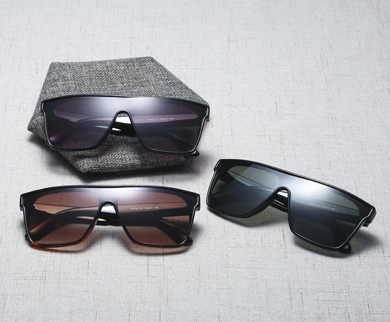 Квадратные Солнцезащитные очки с одной линзой для мужчин и женщин модные очки UV400 Винтажные Очки 45710