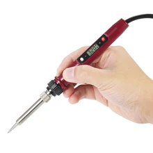 80 Вт Профессиональный ЖК цифровой температуры Регулируемый Электрический паяльник инструмент Бессвинцовая Мини паяльная станция ЕС вилка 220 В