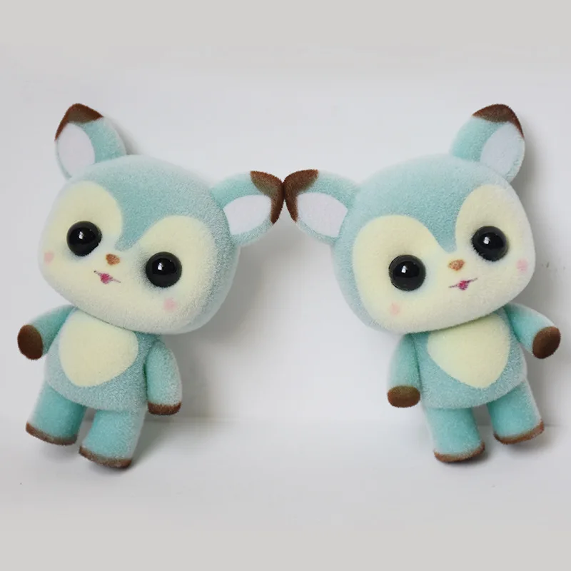 10 шт. маленькие милые флокированные куклы, игрушки Kawaii Мини-кошки, декоративные игрушки, медведь, собака, маленькие изысканные рождественские подарки, куклы toy036 - Цвет: 15