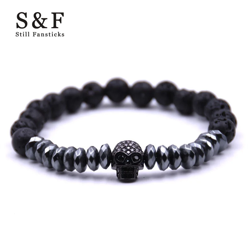 

Skull Stone Bracelets For Women Bead Bracelet Jewelry Men Pulseira Masculina Feminina Erkek Bileklik Pulseras mujer moda 2018