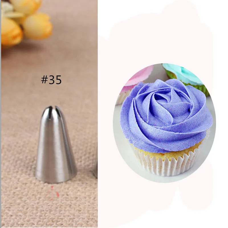 

#35 Small Rose Flower Stainless Steel Icing Piping Tips Baking Cake Tools Pastry nozzles Kitchen KH113