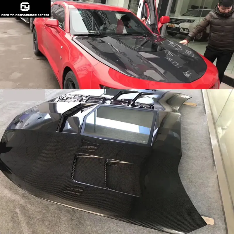 Крышка двигателя из углеродного волокна прозрачная крышка для Chevrolet Camaro комплект