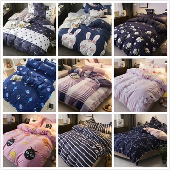 

2018 New Soft Cotton Duvet Cover 3/4pcs Bedding Set Adult Kids Child Bed Linen Single Full Double Queen King Size Comforter Case