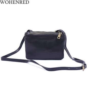

Fashion Crossbody Bags For Women 2019 Genuine Leather Shoulder Bag With Multiple zip pocket Small Messenger Bags Famous Brand