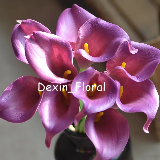 Dusty Purple Calla Lilies Real Touch Flowers For Silk Wedding Dusty Purple Calla Lilies Real Touch Flowers For Silk Wedding Bouquets Centerpieces Decorations