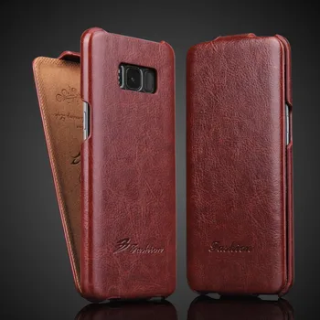 

Genuine Leather Vertical Flip Cover Case for Samsung Galaxy S8 Plus Luxury Fundas with Free Gift Screen Protector for Galaxy S8+