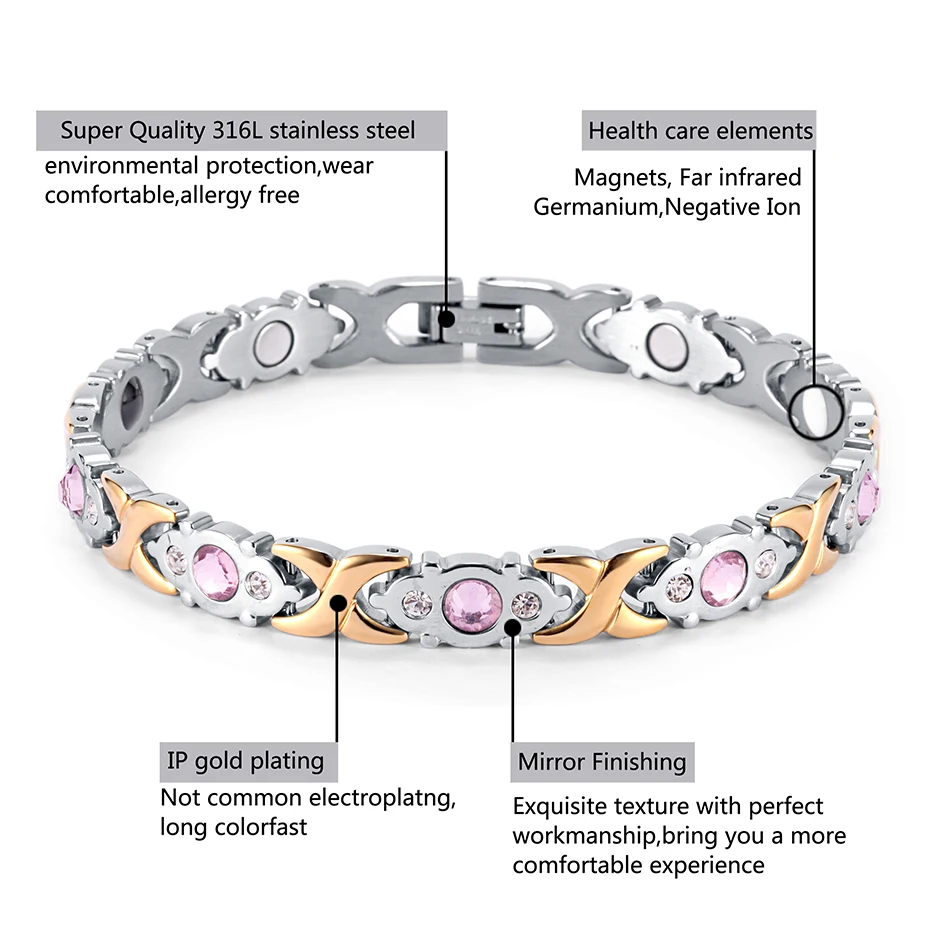 Stainless Steel Bracelet Magnetic osb-1541sg  (4)