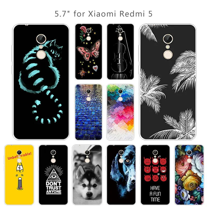 for Xiaomi Redmi 5 Transparent TPU Phone Cases Silicone Back Cover 5.7 inch Protector Redmi5 Hongmi Brick Road Capa |