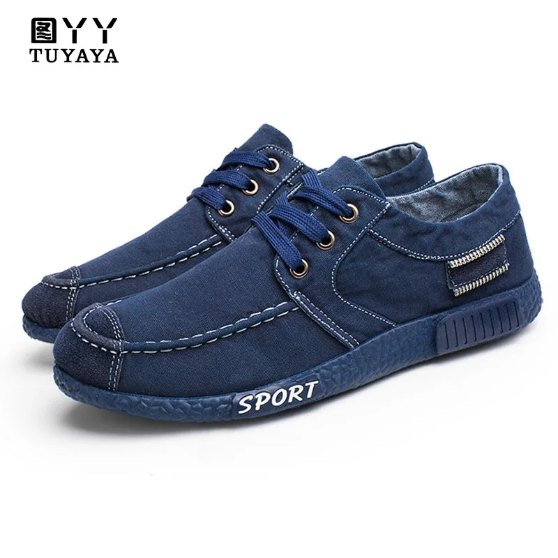 

2019 Fashion Lace Up Denim Men Canvas Shoes Spring Autumn Mens Sneakers Casual Breathable Shoes Loafers Chaussure Homme