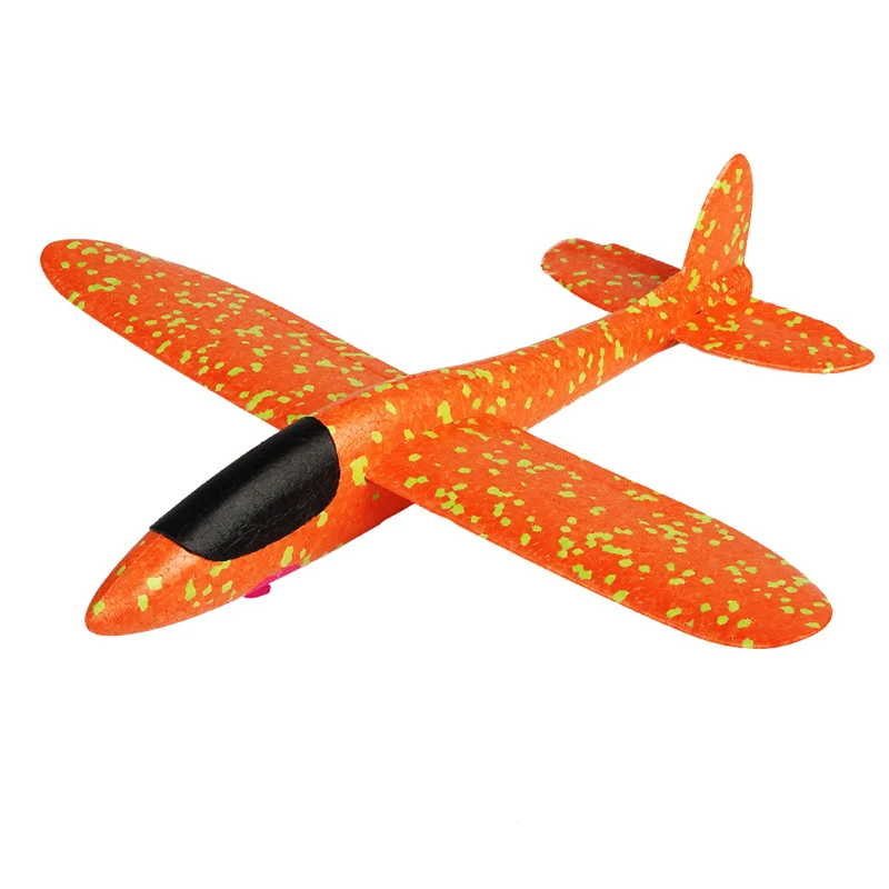EPP пена ручной бросок самолет Резиновая лента выталкивание Открытый Запуск планер самолет подарок 35 см интересные игрушки для детей Детская игра - Цвет: Orange