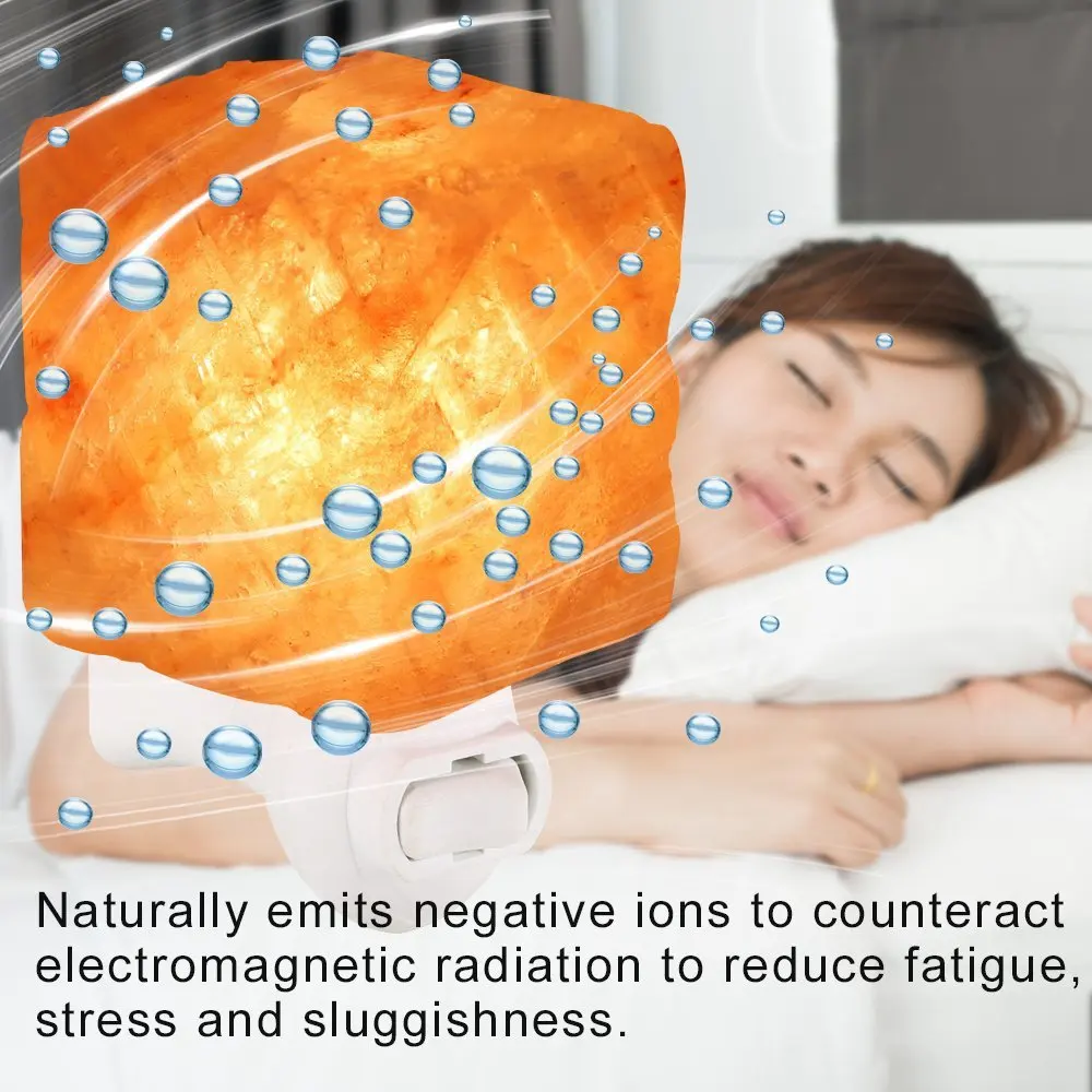 Гималайский теплый белый светодиодный светильник-соль, натуральный кристалл, ручной работы, Ночной светильник для украшения и очистки воздуха с вилкой