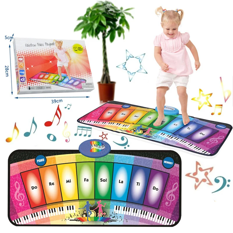 

Baby Music Mat Carpet Rainbow Electronic Piano Mat Baby Educational Music Dancing Crawling Toys