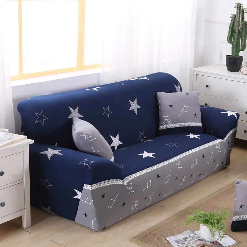 1/2/3/4 Seater Polyester Korean Style Sofa Cover All-inclusive Elastic Couch Cover for Living Room Print Sofa Slipcover - Цвет: color1