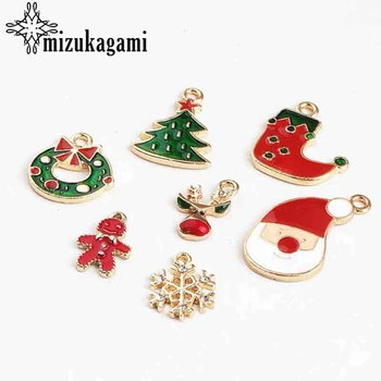 

Zinc Alloy Enamel Christmas Snowflake Deer Snowman 10pcs/lot For DIY Fashion Earrings Jewelry Making Finding Accessories