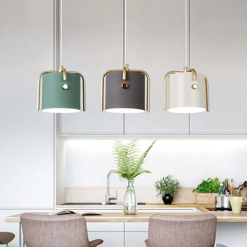 

BOKT LED Nordic Modern Multi-color Hanging Lamp Dining Kitchen Bar Loft Restaurant Creative Minimalist Macaron Pendant Lights