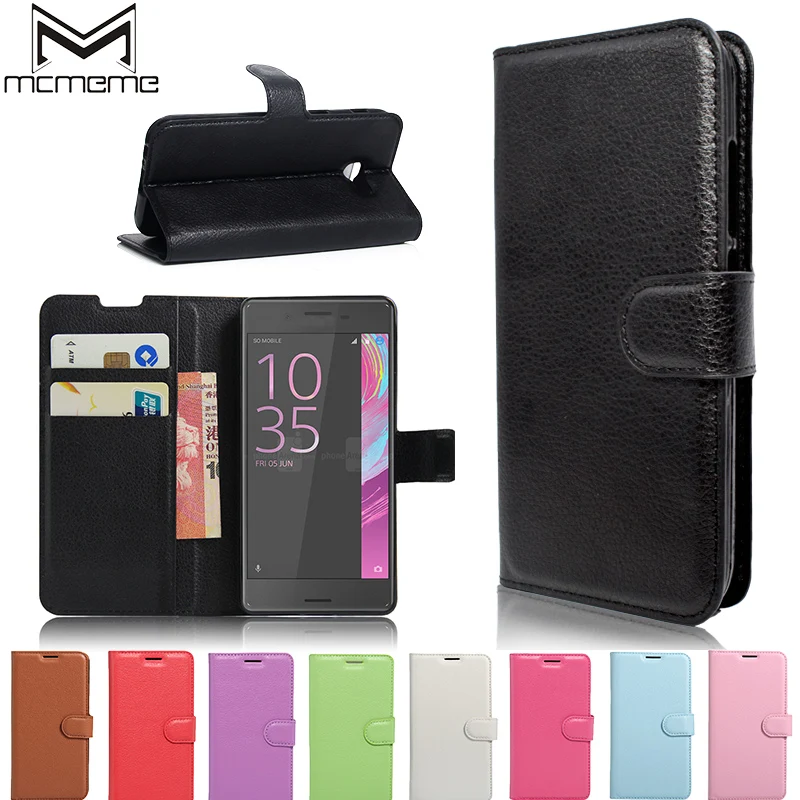 

MCMEME Wallet PU Leather Cases For Sony Xperia E5 E4 E4G E3 E2 E1 Filp Wallet Cover Holder Stand Bags For Sony E 5 4 4G 3 2 1