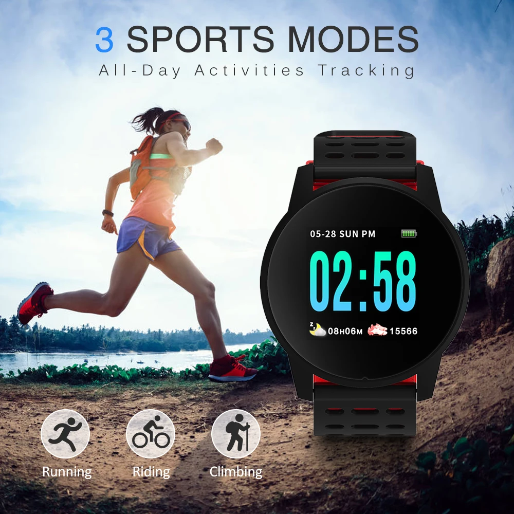 

Smart Watch Fitness Tracker 1.3In IPS Screen Touch Fitness Tracker Watch IP67 Smart Bracelet Heart Rate Activity Tracking Step