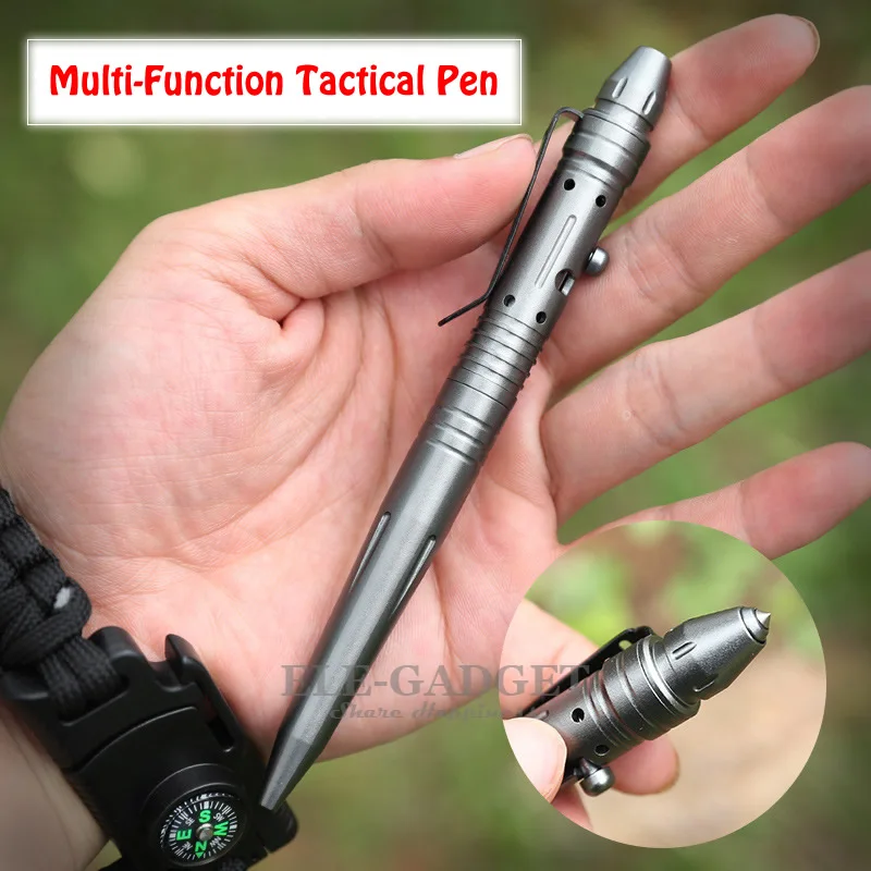 Multi-Function Tactical Pen Self Defense Glass Breaker Outdoor EDC Pen Tool Tungsten Steel Head Bolt Switch Gift Box