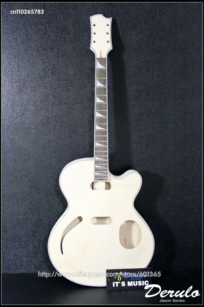 

DIY Electric Guitar Kit Set-In Neck Hollowbody Flamed Maple Veneer MX-105