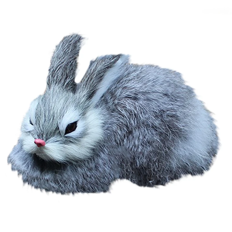 

15Cm Mini Realistic Cute Plush Rabbits Fur Lifelike Animal Easter Bunny Simulation Rabbit Toy Model Birthday Gift