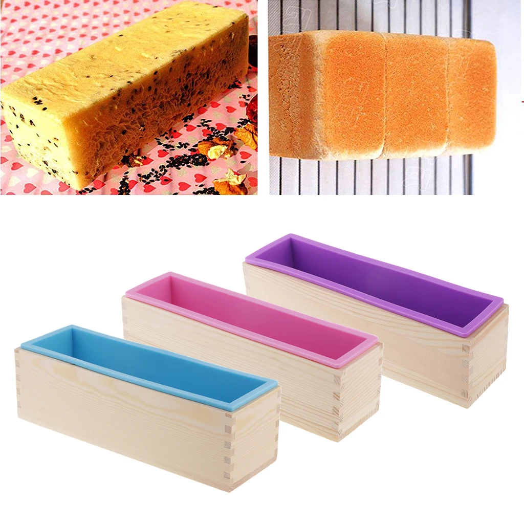 3pcs Rectangular Cavity Silicone Soap Mold Loaf - 3 Colors (Pink, Blue, Purple)