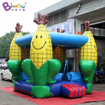 

Free shipping 4X4X3.5 meters Inflatable corn bouncer for kids high quality PVC corn cartoon jumping trampoline for outdoor toys