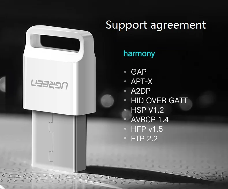 

UGreen usb 4.0 bluetooth adapter computer desktop phone stereo headphone aptx audio transmitter receiver