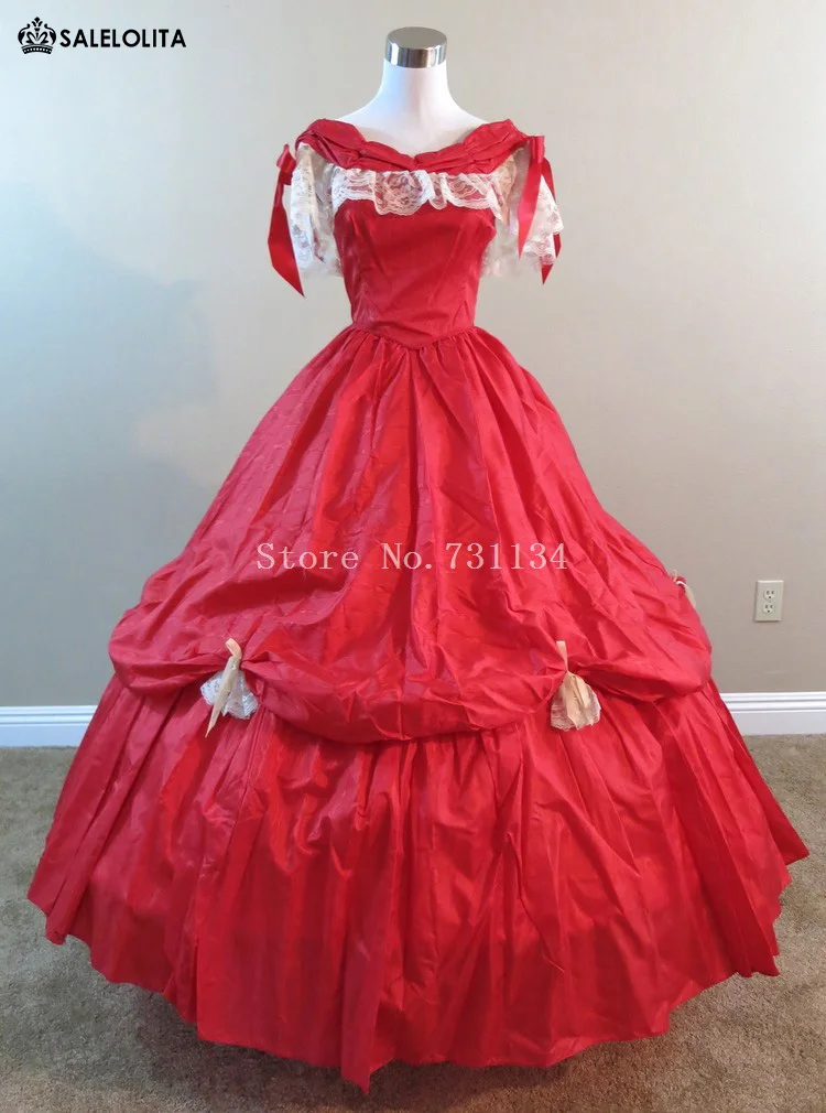Upscale Victorian Marie Princess Red Long Dress Carnivale