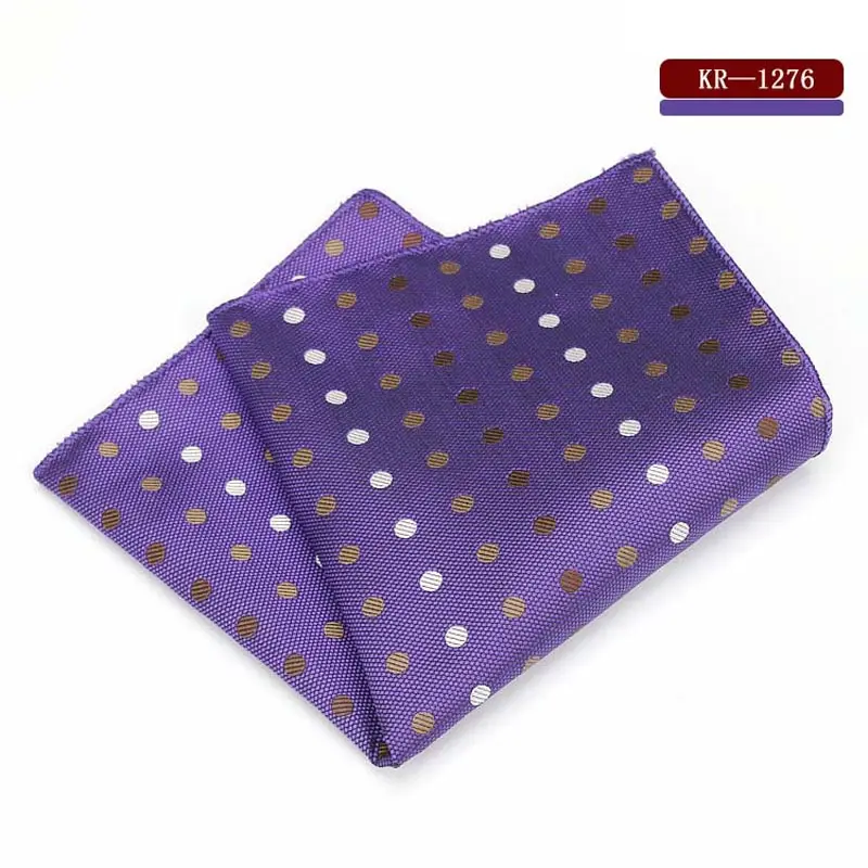SFKR 1276 KR1273-1292 Роскошные Для мужчин полиэстер шелк модный мужской Карманный платок квадратный Винтаж горошек платки Свадебная вечеринка полотенце для сундуков 22*22 см - Цвет: SFKR 1276