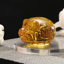 Кристальная Золотая Статуэтка свиньи, коллекционная статуя мини-животного, семейное украшение